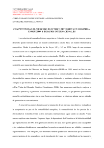 Mercado Eléctrico Mayorista en Colombia: Competitividad y Desafíos