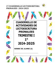 1º CUADERNILLLO PRONALEES 2024-2025