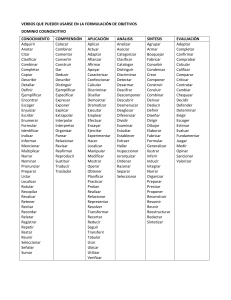 VERBOS- TAXONOMIA DE BLOOM- DOMINIOS DE APRENDIZAJE