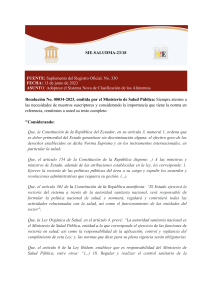 Ecuador adopta el Sistema NOVA de clasificación