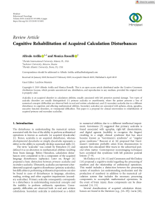 Behavioural Neurology - 2019 - Ardila - Cognitive Rehabilitation of Acquired Calculation Disturbances