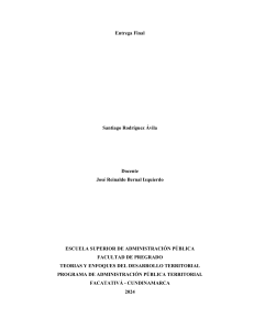 Entrega Final: Desarrollo Territorial y Incendios Forestales