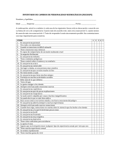 NECHAPI: Inventario de Cambios de Personalidad Neurológicos