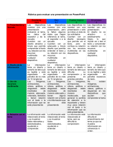 Rúbrica para ppt