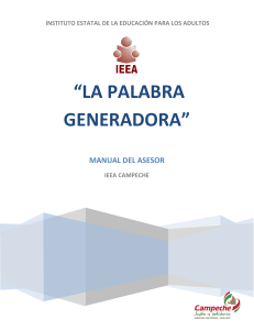 Manual del Asesor: Alfabetización con Palabra Generadora