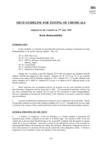 OECD Guideline: Ready Biodegradability Testing