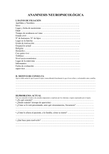 Anamnesis neuropsicológica