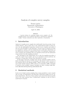 Complex Survey Analysis in R: Methods & Software