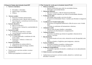 Exclusión Social: Factores y Plan de Acción PNAIS