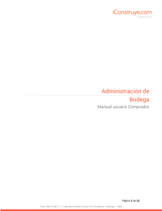 Manual Usuario Comprador: Administración de Bodega iConstruye