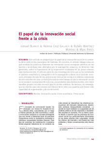 El papel de la innovación social frente a la crisis