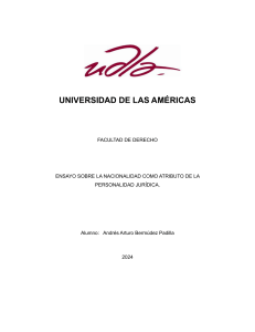 Nacionalidad como Atributo de la Personalidad Jurídica en Ecuador