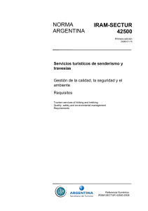 IRAM-SECTUR 42500: Senderismo y Travesías - Calidad, Seguridad y Ambiente