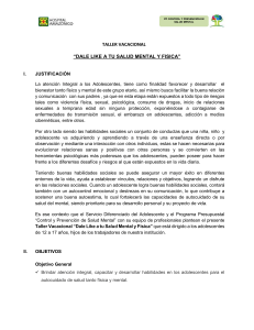 Taller Salud Mental y Física Adolescentes - Programa