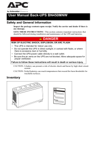 Back-UPS BN450MNW User Manual: Safety & Setup