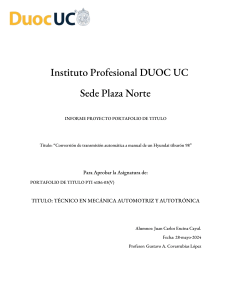 informe coversion manual hyundai tiburon seccion - juan carlos encina cayul