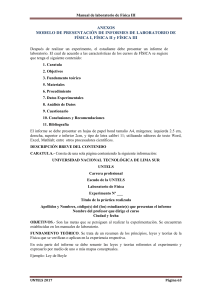 Manual de Laboratorio Física III: Modelo de Informe