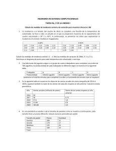 Tarea de Estadística: Medidas de Tendencia Central y Variación