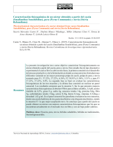 Néctar de Yacón, Pera y Stevia: Caracterización Fisicoquímica