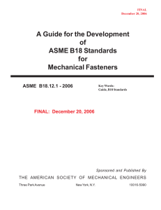 GUIDE FOR THE DEVELOPMENT OF ASME B18