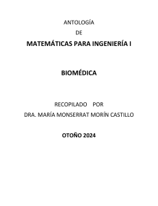 Antología de Matemáticas para Ingeniería Biomédica