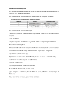 NOM-020-STPS-2011: Clasificación y Expediente de Calderas