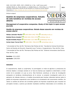 Gestión de empresas cooperativas. Estudio