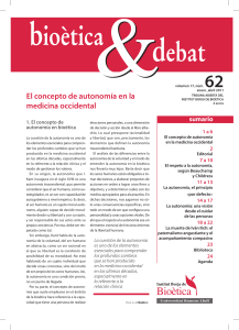 Autonomía en Medicina Occidental: Bioética & Debate