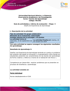 Guía de actividades y rúbrica de evaluación - Unidad 2 - Etapa 3-Diseño Experiencia de Aprendizaje