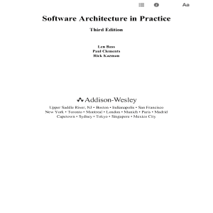 Software Architecture in Practice, 3rd Edition