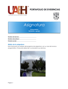 Portafolio de Evidencias - Asignatura Universitaria