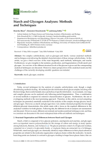 Starch and Glycogen Analyses Methods and Technique