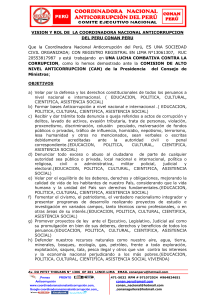 VISION Y ROL DE  LA COORDINADORA NACIONAL ANTICORRUPCION DEL PERU CONAN PERU 111