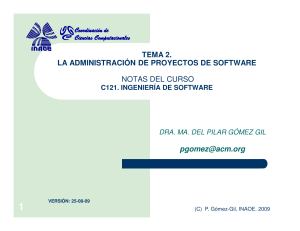 20. La administración de proyectos de software autor Ma. del Pilar Gómez Gil