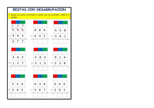 HOJA DE TRABAJO - SUSTRACCIONES CON DESAGRUPACIÓN