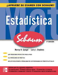 Estadística. Serie Schaum- 4ta edición - Murray R. Spiegel