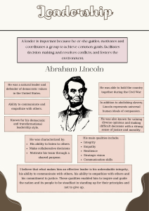 Leadership Qualities: Abraham Lincoln's Example