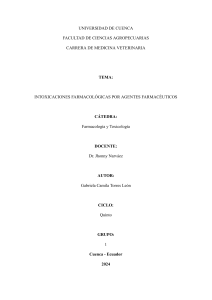 Intoxicaciones Farmacológicas en Animales: Tesis Veterinaria