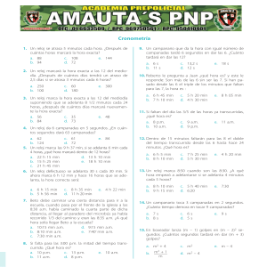Ejercicios de Cronometría: Problemas de Tiempo y Relojes