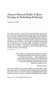 Park, 2006. Adoptive Maternal Bodies. A queer paradigm for rethinking mothering