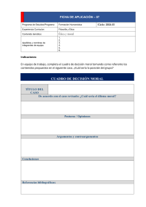 Ficha de Aplicación: Ética y Moral - Dilemas Morales