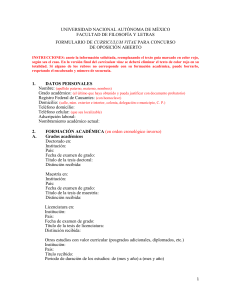 Formato CV para COA (Profsor de carrera)