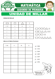 Unidad de Millar: Ejercicios de Matemáticas para Primaria