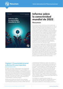 INFORME SOBRE LA CONECTIVIDAD MUNDIAL DE 2022 - RESUMEN ITU-T