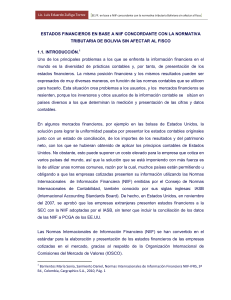 NIIF en Bolivia: Estados Financieros y Cumplimiento Tributario