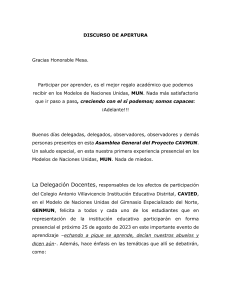 DISCURSO DE APERTURA