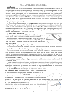 Interacción Gravitatoria: Leyes de Kepler y Ley de Newton