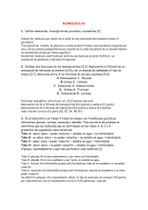 Examen de Bioquímica: Biomoléculas, Citología, Mitosis