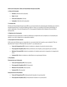 Informe IRI: Evaluación de Empatía Interpersonal