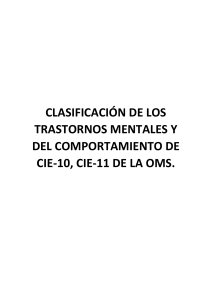 Clasificación CIE-10/11: Trastornos Mentales y Comportamiento